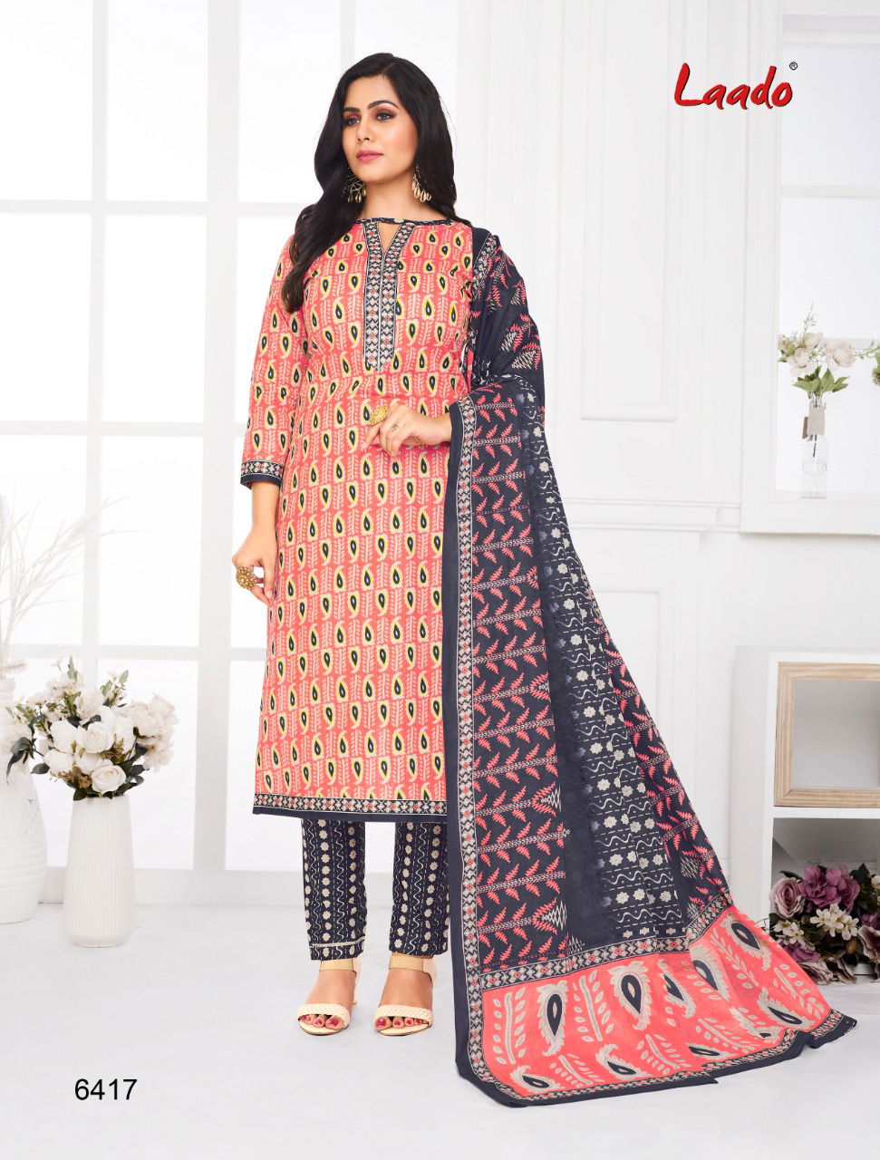 Laado 64 Cotton Printed Latest Designer Casual Wear Dress Material Collection